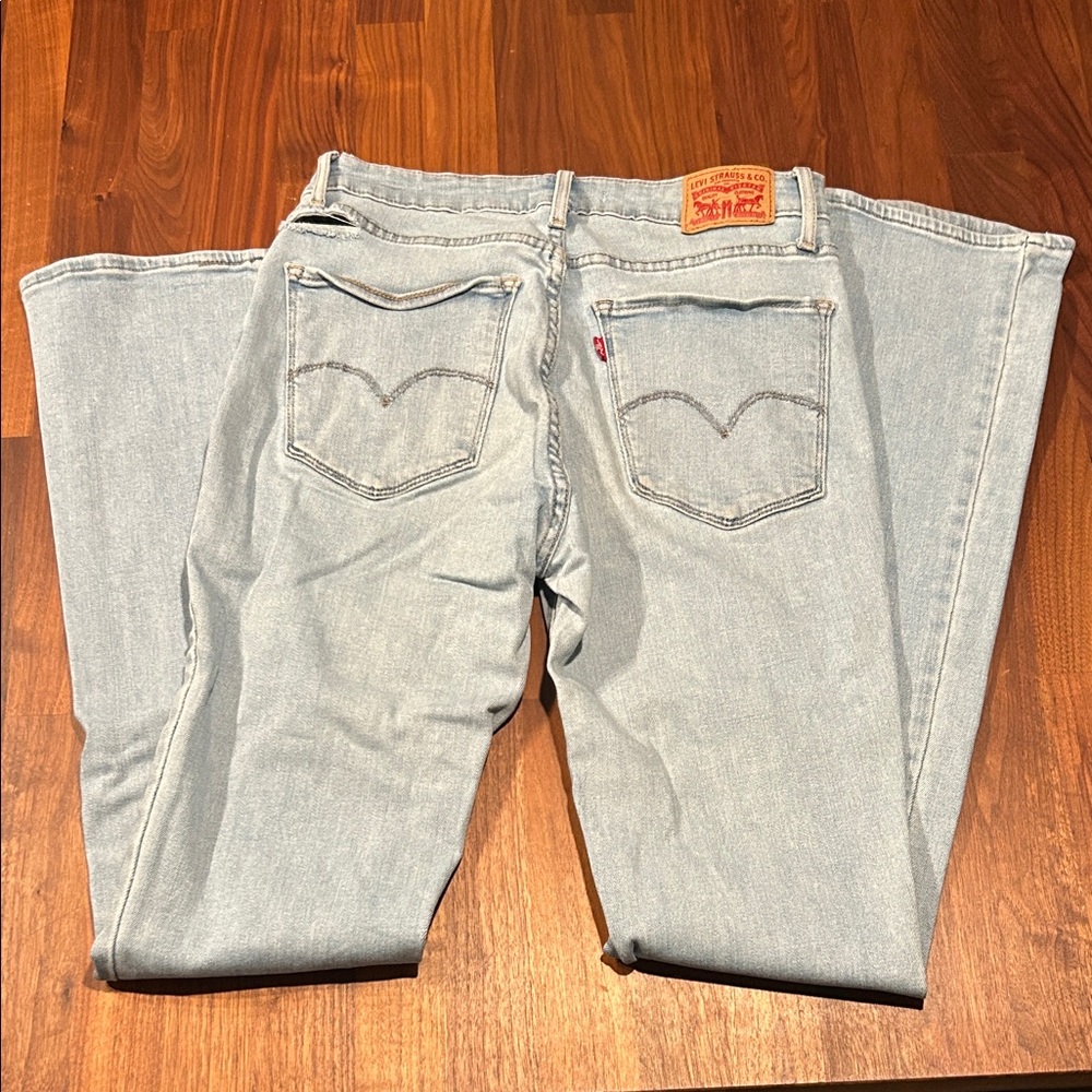 Levi's 725 High Rise Bootcut 29 Sky Blue Denim Jeans